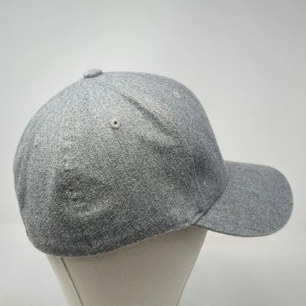 Phat Farm Baseball Cap Gray M Fitted Heather Script Logo Back Patch 6-Panel Hat